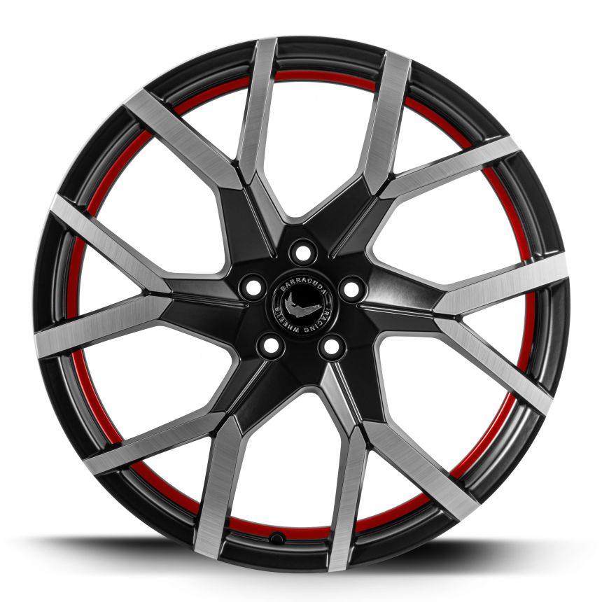 TZUNAMEE EVO Dark Gunmetal brushed undercut Trimline red 8x18